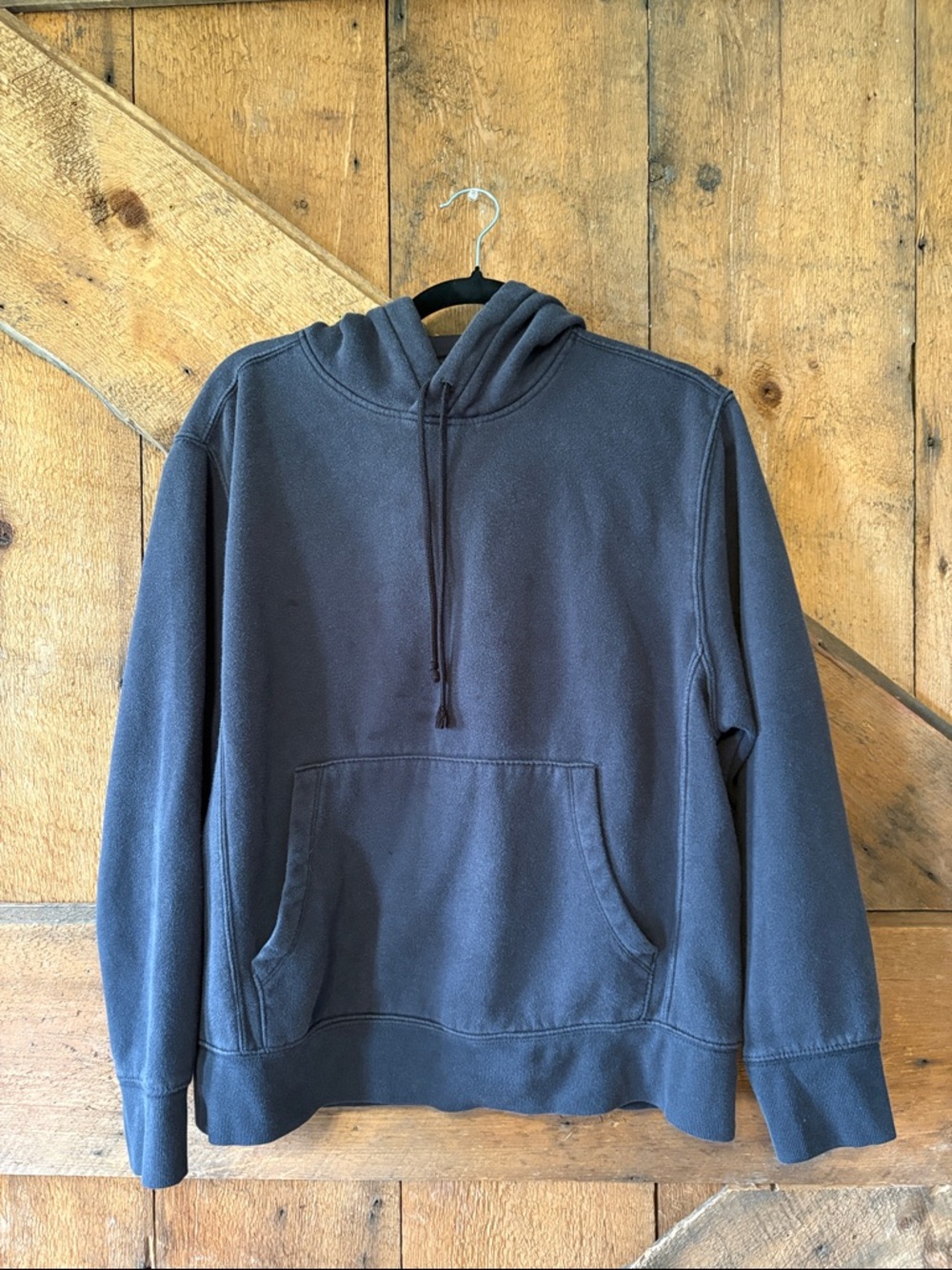 Men's Charcoal Hooded Pullover Sweatshirt - Casual Comfort